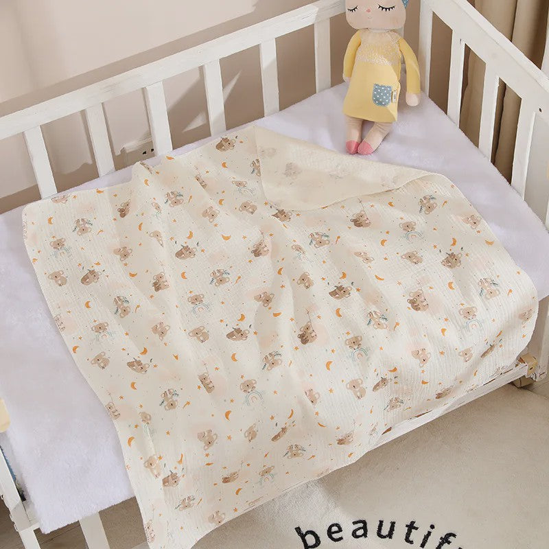 Zachte Muslin Swaddle Deken voor Baby's - Katoen, 80x80cm, met schattige prints