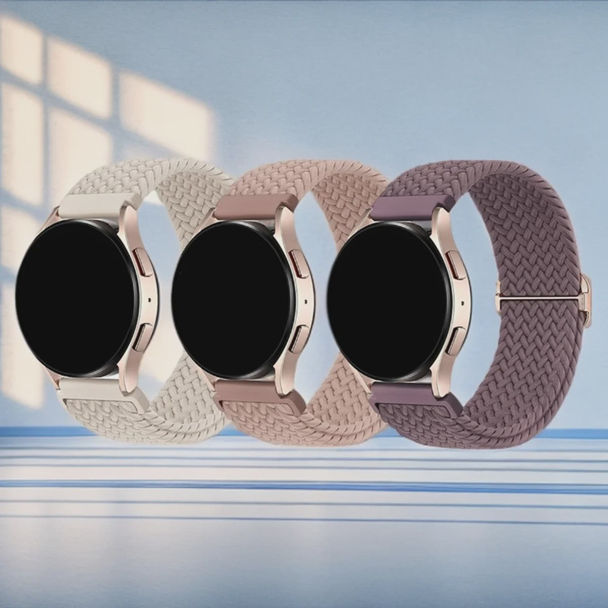 3x Elastische Nylon Bandjes voor Smartwatches (18/20/22mm) - Snelwissel & Comfortabel