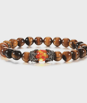Verstelbare Lava Kralen & Tijgeroog Armband - Yoga & Helende Sieraden voor Hem en Haar