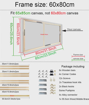 Houten Canvas Frame 35x55cm & 40x60cm - Perfect voor Schilderen & Posters