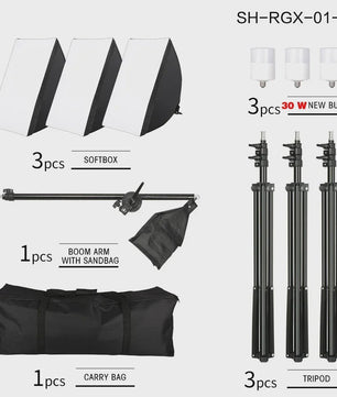 Professionele Softbox Verlichtingskit 50x70CM met E27 Fotografie Lampen