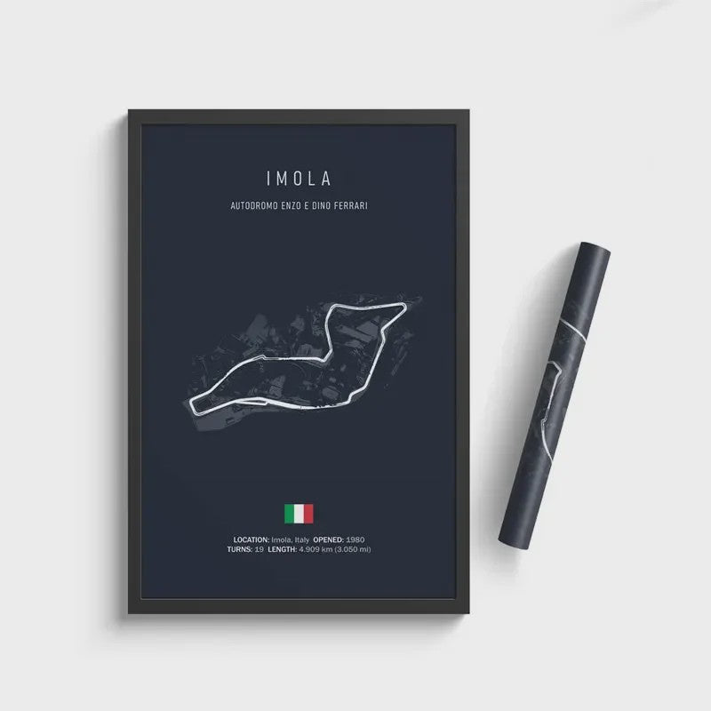 F1 Circuit Poster: Monaco Imola Track Art - Stijlvolle Motorsport Wall Art