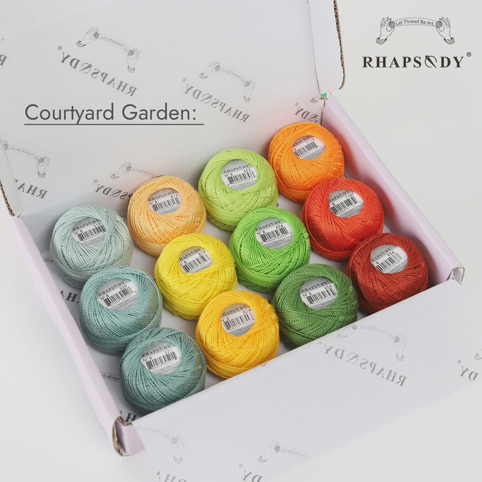Rhapsody Pearl Cotton Haakgaren Maat 8 - Egyptisch Katoen, Dubbel Gemerceriseerd