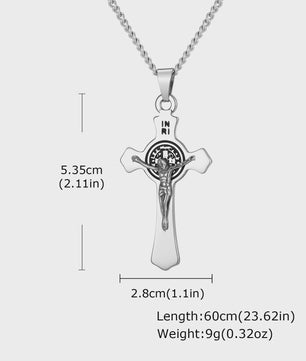 Heren RVS Kruis Ketting met Jezus Hanger - Religieuze Christelijke Sieraden