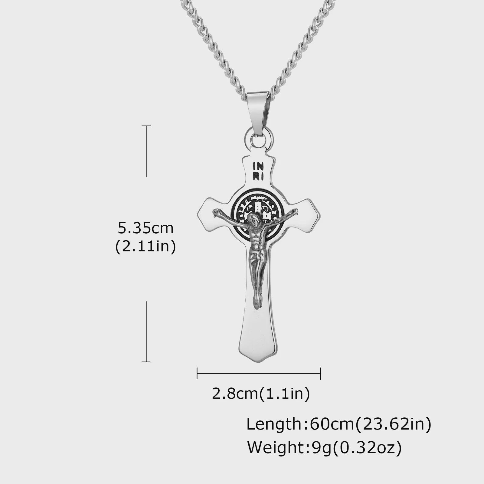 Heren RVS Kruis Ketting met Jezus Hanger - Religieuze Christelijke Sieraden