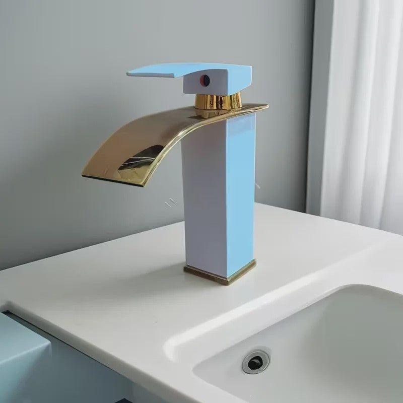 Moderne Waterval Kraan Zwart - RVS Wastafelkraan met Warm & Koud Water