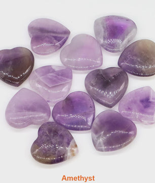 Natuurlijke Hartvormige Kristalstenen (20mm) - Amethist, Edelsteen voor DIY & Decoratie