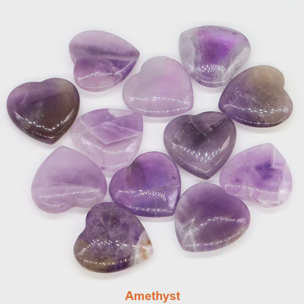Natuurlijke Hartvormige Kristalstenen (20mm) - Amethist, Edelsteen voor DIY & Decoratie
