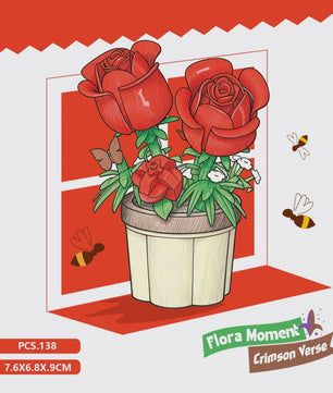 Bouwstenen Bloemen in Pot - Creatieve Mini Bloemenboeketten Bouwpakketten