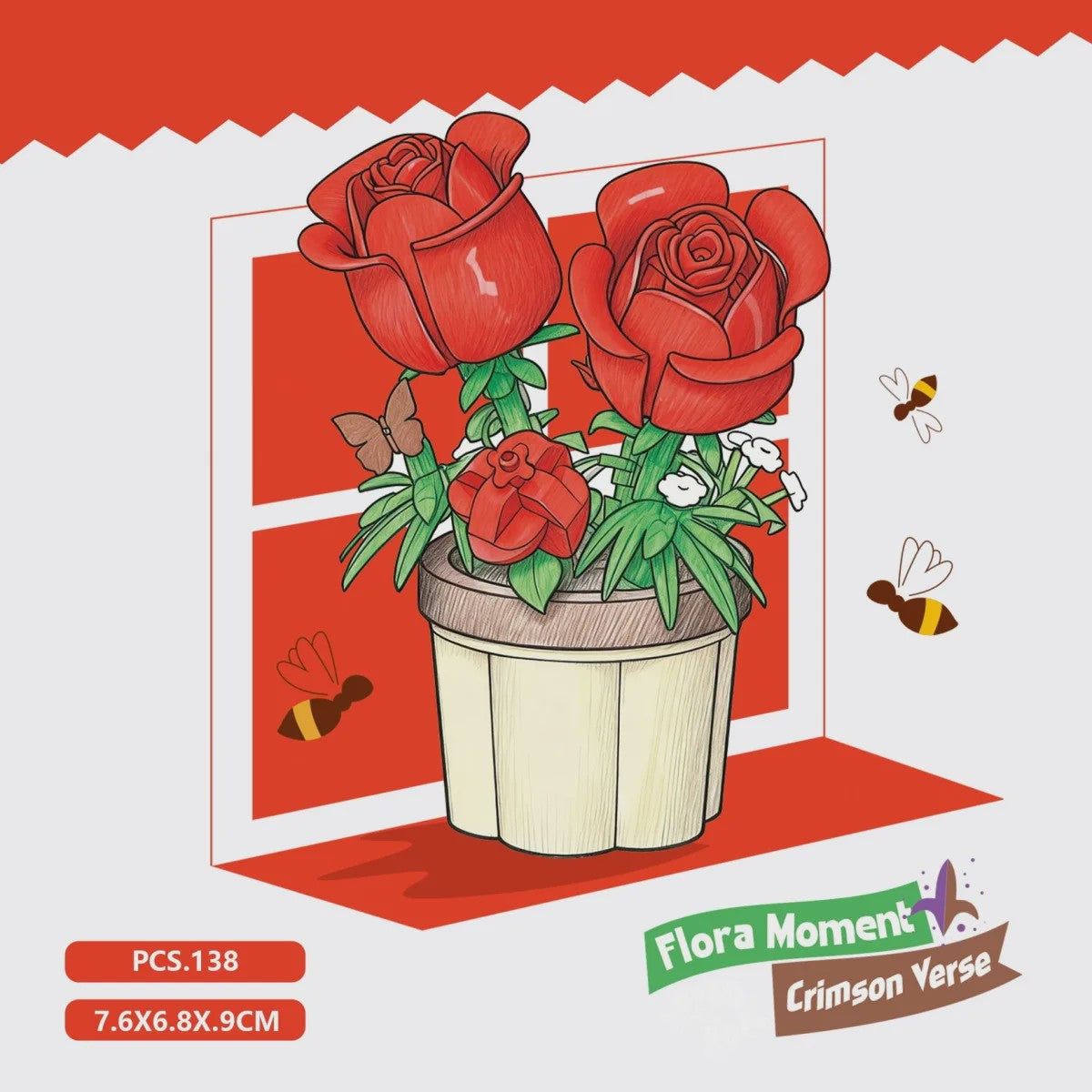 Bouwstenen Bloemen in Pot - Creatieve Mini Bloemenboeketten Bouwpakketten