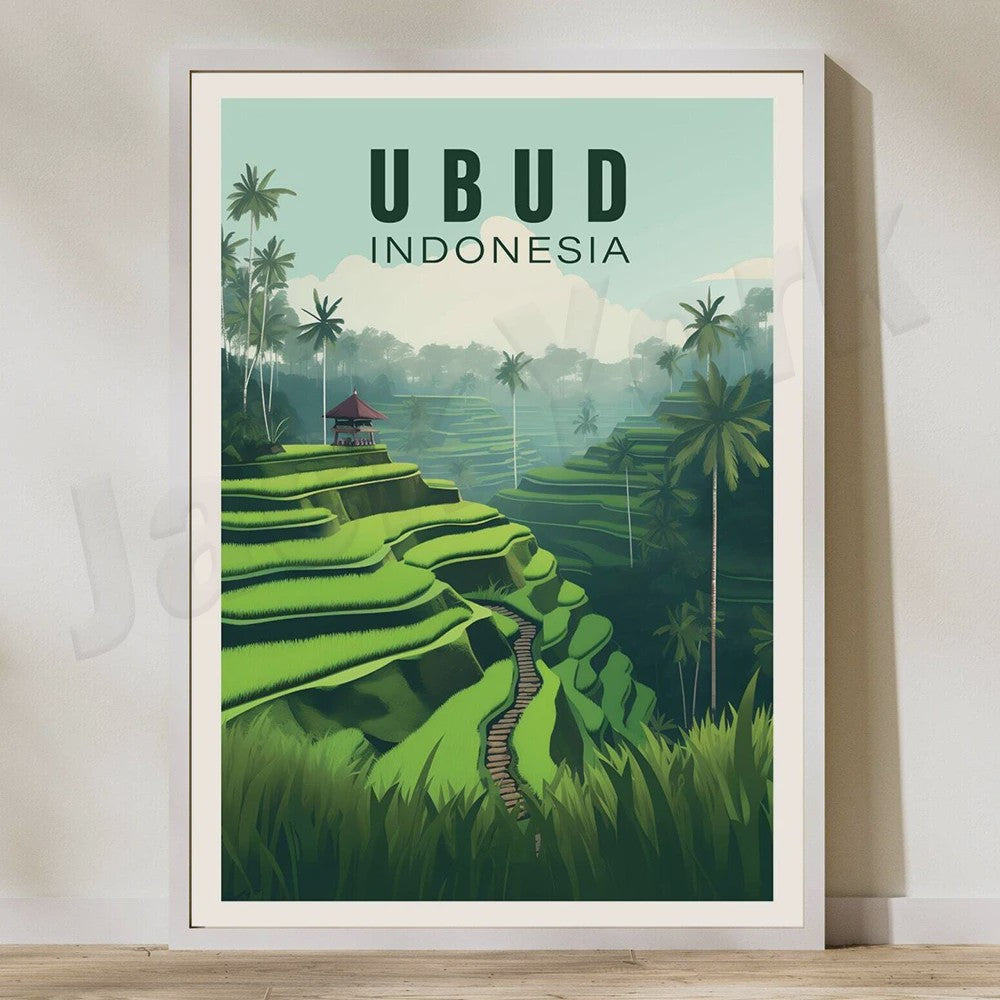 Indonesië Reisposters: Bali, Java, Komodo & Meer - Wanddecoratie Set