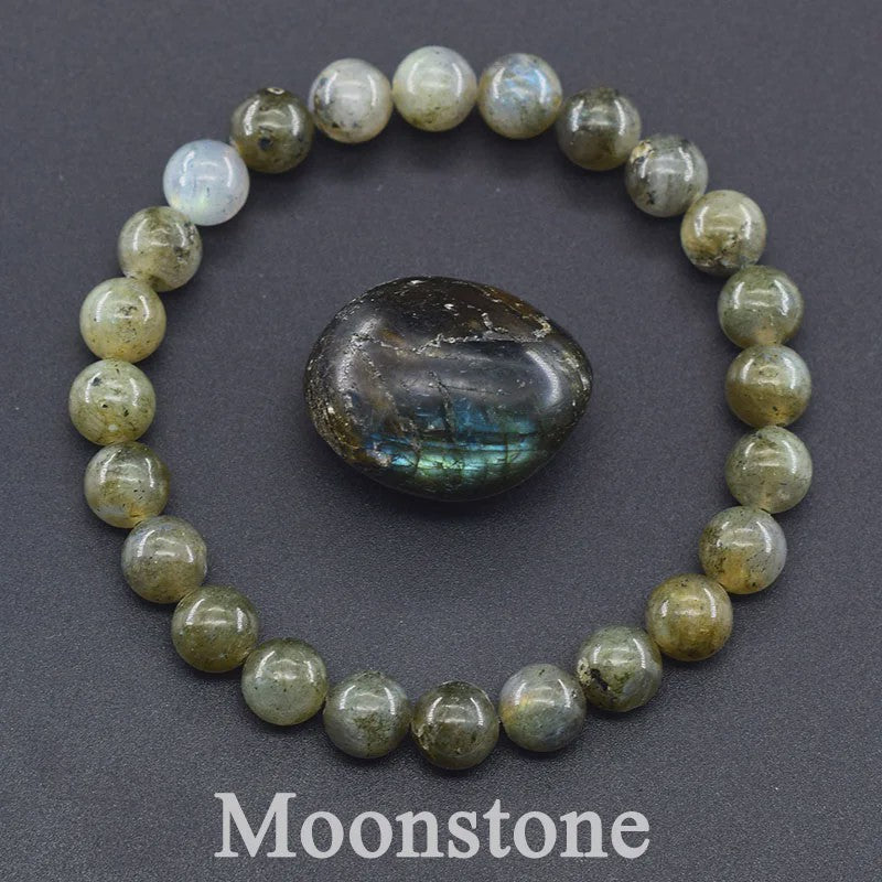 Natuurlijke Edelsteen Armband - Reiki, Blauwe Apatite, Lapis Lazuli, Amethist & Tijgeroog