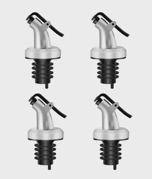 Set van 4x Wijnfles Stop & Olijfolie Schenktuit - Lekvrije Keuken Bar Accessoires