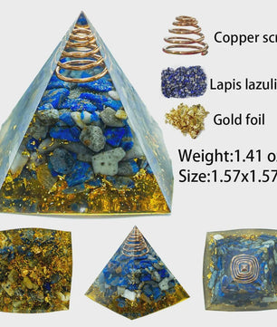 Orgonite Kristal Piramide - Energie & Meditatie Tool - Amethist & Kwarts Decoratie