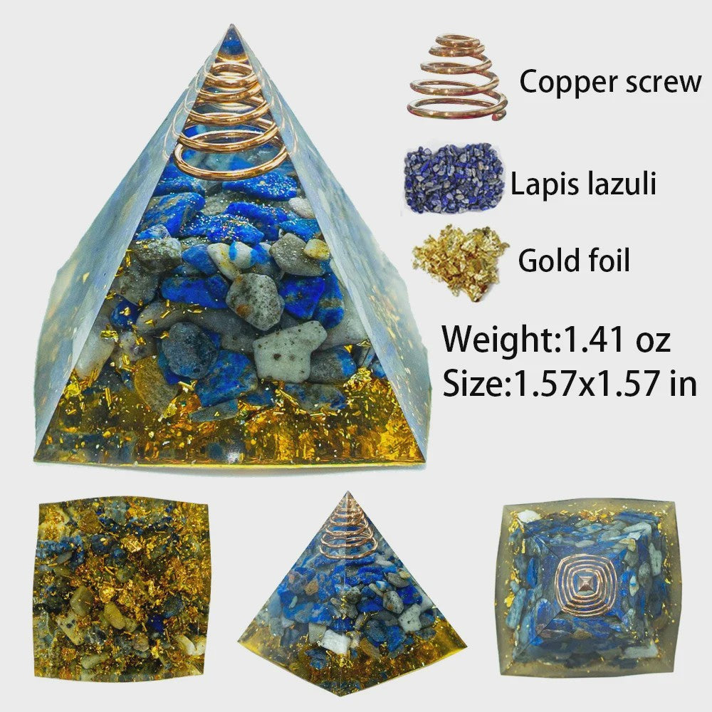 Orgonite Kristal Piramide - Energie & Meditatie Tool - Amethist & Kwarts Decoratie