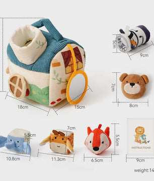 Montessori Stoffen Tissue Box Speelgoed - Educatief Sensorisch Speelgoed voor Baby's met Vinger Oefening