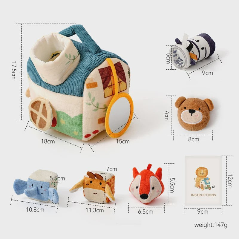 Montessori Stoffen Tissue Box Speelgoed - Educatief Sensorisch Speelgoed voor Baby's met Vinger Oefening