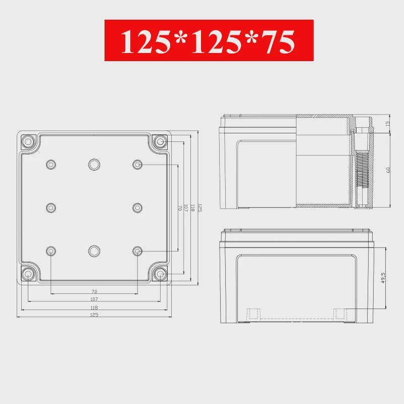 Waterproof Plastic Enclosure Box Electronic Electrical Project Box ABS Outdoor Junction Box Housing IP67 Project Instrument Case