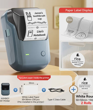 Niimbot B1 Draadloze Thermische Labelprinter - Ideaal voor Kleine Bedrijven, Huis & Cadeaus