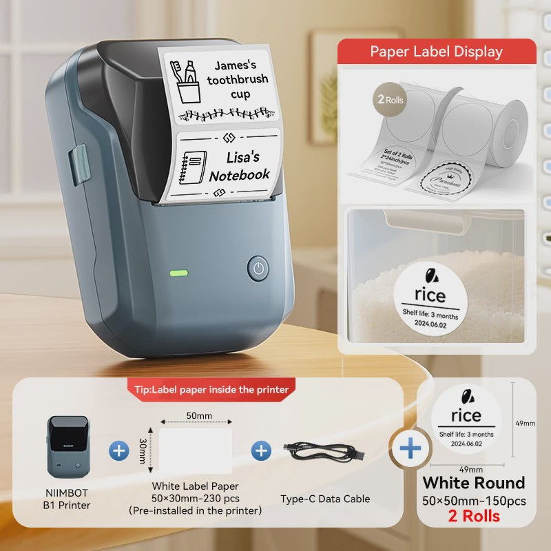 Niimbot B1 Draadloze Thermische Labelprinter - Ideaal voor Kleine Bedrijven, Huis & Cadeaus