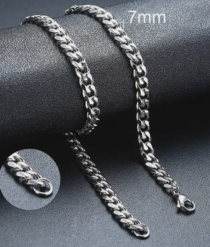 Vnox RVS Kubaanse Ketting voor Heren & Dames - 3/5/7/9mm Breed, Waterdicht & Hypoallergeen