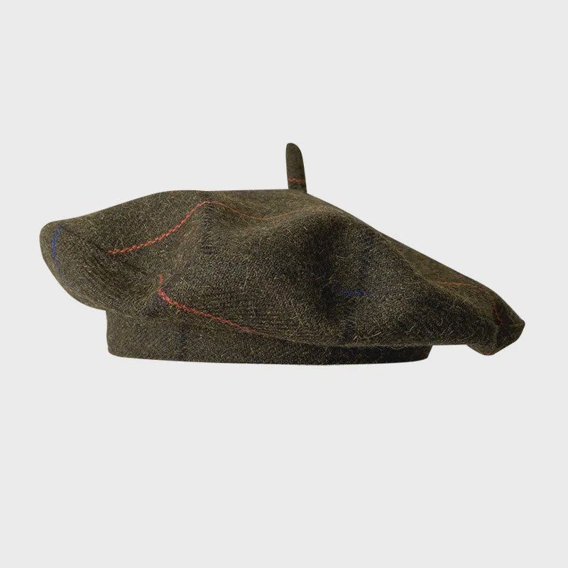 Stijlvolle Ruitjes Baret voor Dames - Retro Vliegende Schotel Hoed