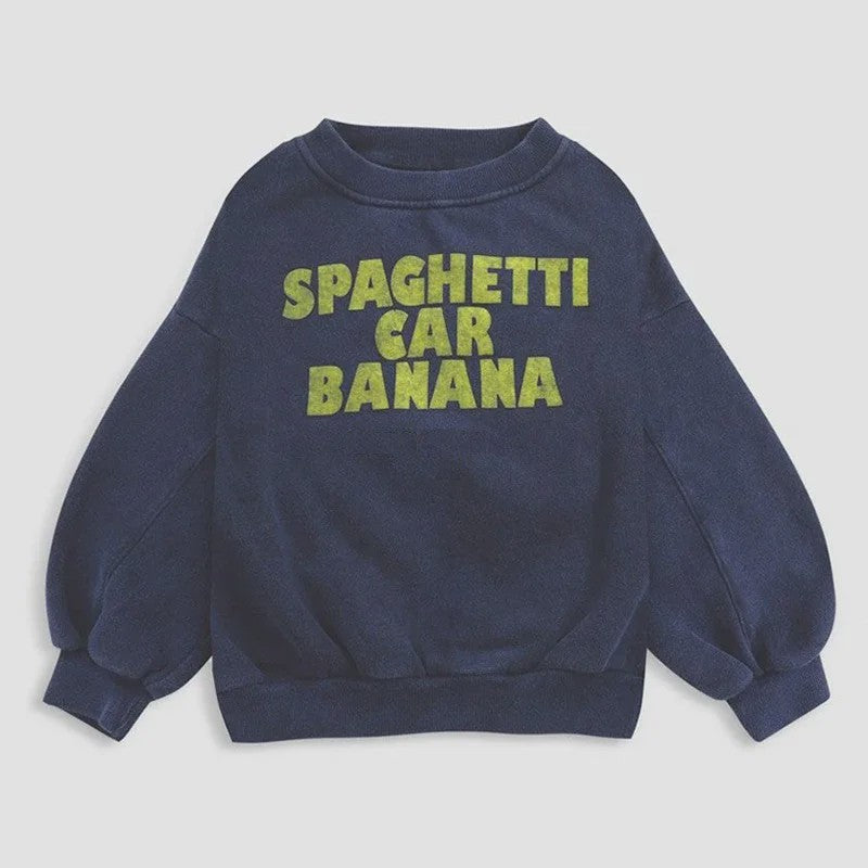 Children's Spring Autumn Hoodie Cartoon Print Unisex Sweatshirt European Style Top for Boys And Girls
