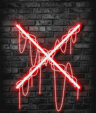 Gaming Neon Canvas Poster: Eat Sleep Game Repeat - Decoratie voor Gamer Kamer
