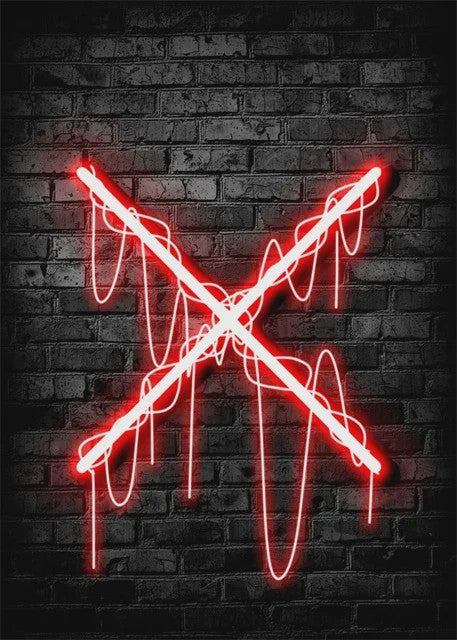 Gaming Neon Canvas Poster: Eat Sleep Game Repeat - Decoratie voor Gamer Kamer