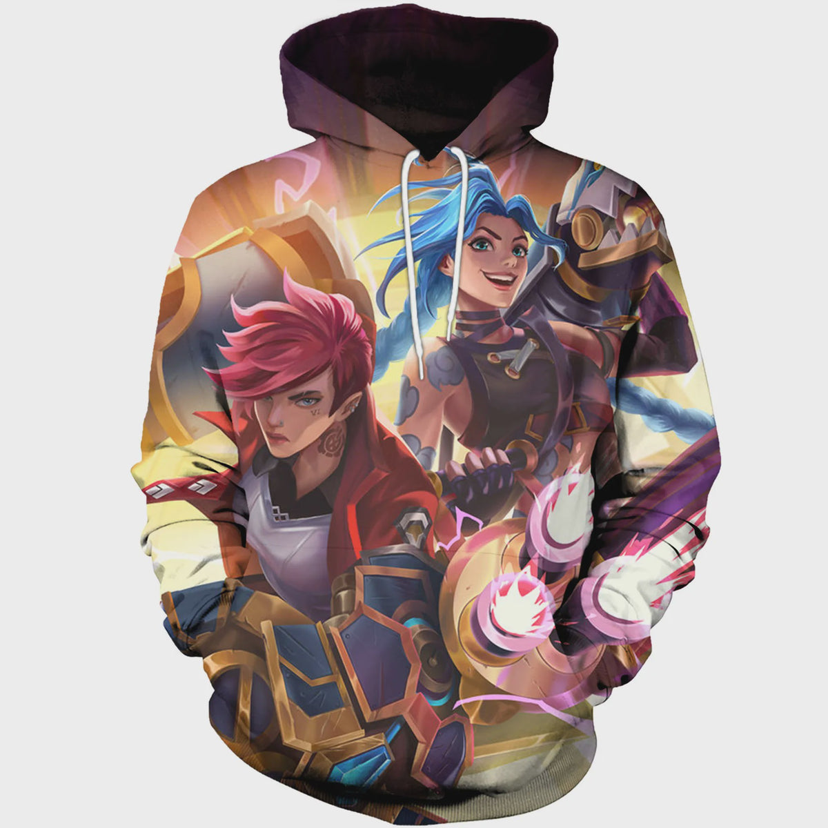 League of Legends Arcane Hoodie met 3D Print - Jinx Design voor Dames, Heren & Kinderen