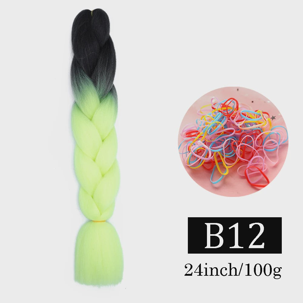 24 Inch Jumbo Braids Haarverlenging - Synthetisch Vlechtkapsel met Ombre Kleuren