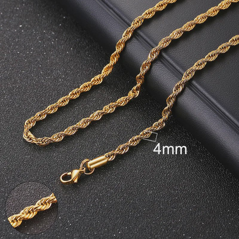 Vnox Gouden Kubaanse Ketting - Roestvrij Staal Unisex Halsketting