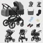 3-in-1 Multifunctionele Kinderwagen - Lichtgewicht en Compact met Babyzitje en Reiswieg