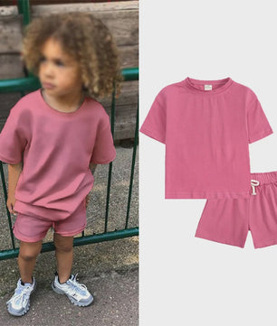 Zomer Set Kinderen: T-shirt met Korte Broek - Jongens & Meisjes Sportkleding Outfit
