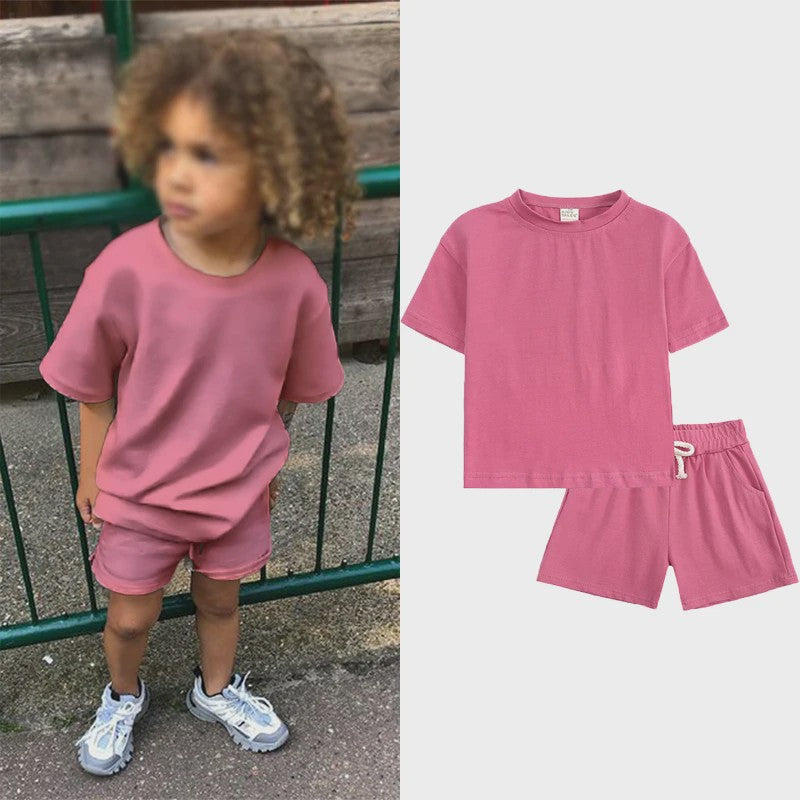 Zomer Set Kinderen: T-shirt met Korte Broek - Jongens & Meisjes Sportkleding Outfit