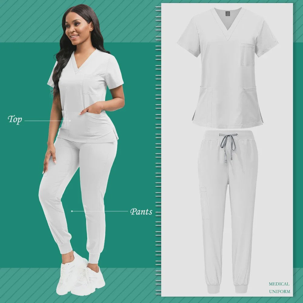 Comfortabele Dames Scrub Set - Medische Werkkleding Top & Broek
