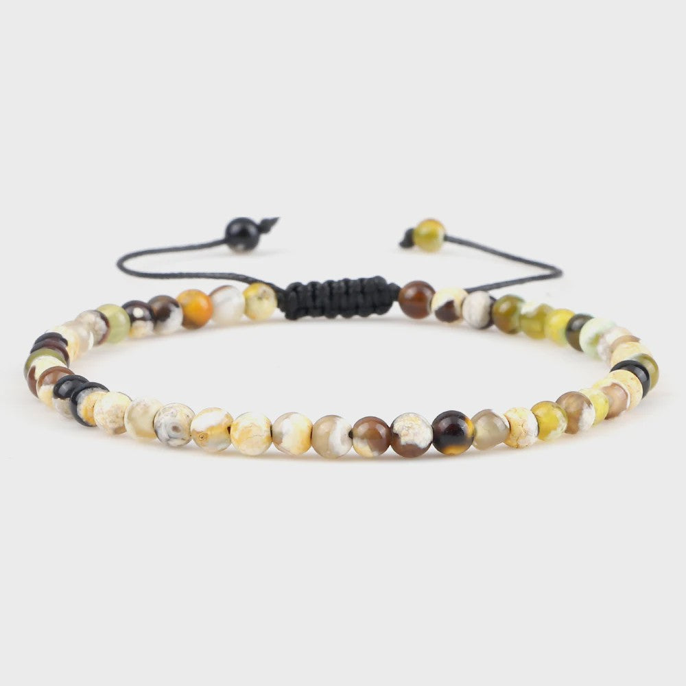 Natuurlijke 4mm Kralen Armbanden - Agate & Onyx - Yoga, Gebed & Stijlvol