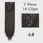 24 Inch Clip-in Haarverlenging - 7 Delig Set met 16 Clips - Synthetisch Recht Haar (Blond & Zwart)