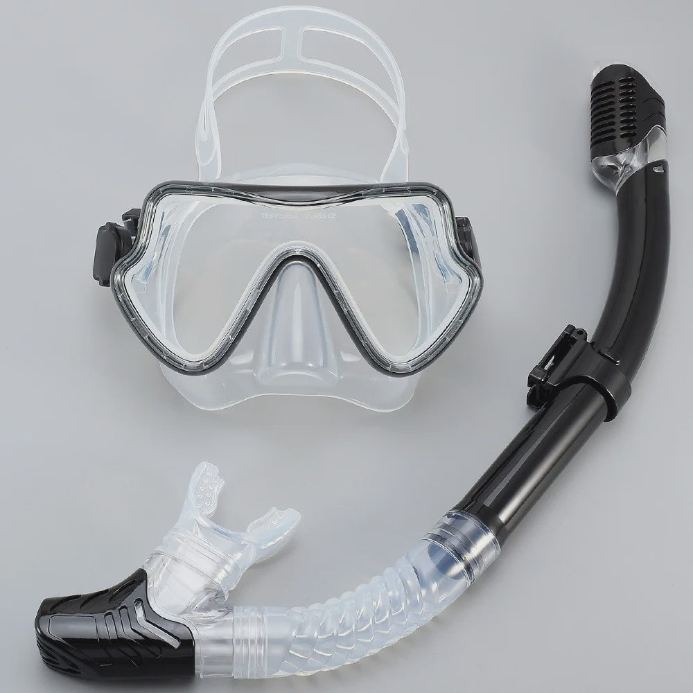 Professionele Duikbril en Snorkel Set voor Volwassenen - Panoramisch Gehard Glas