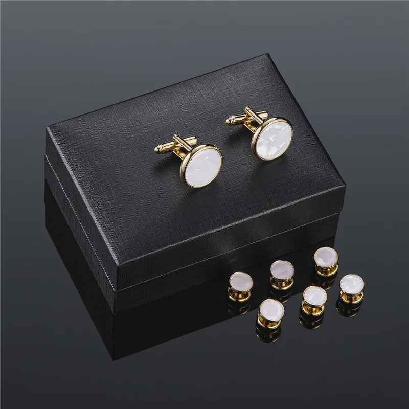 Set Manchetknopen en Tuxedo Studs voor Heren - Stijlvolle Accessoires voor Bruiloft en Feest