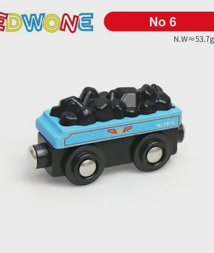 Houten Magneet Treinwagon Set - Uitbreidbaar en Compatibel met Houten Spoorsystemen