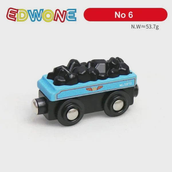 Houten Magneet Treinwagon Set - Uitbreidbaar en Compatibel met Houten Spoorsystemen