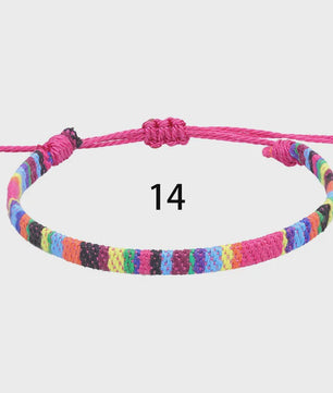 Handgemaakte Boho Anklet Armband - Geweven Stof, Verstelbaar, Beach & Ethnic Stijl
