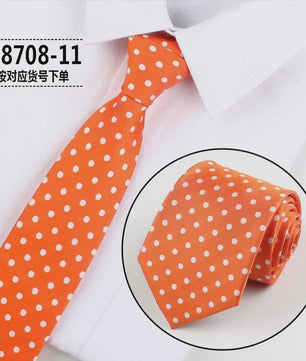 Skinny Polka Dot Stropdas voor Heren - 8cm Slim Polyester Jacquard
