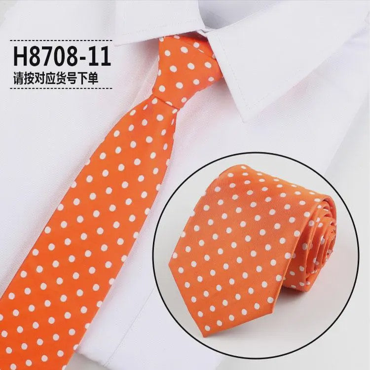 Skinny Polka Dot Stropdas voor Heren - 8cm Slim Polyester Jacquard