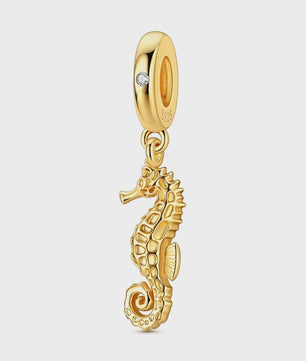 925 Sterling Zilveren Bedel: Gouden Strik met Roze Hart & Kruis met Oog van Horus