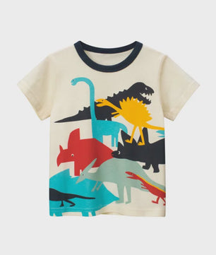 Zomer T-shirts Jongens 2-8 Jaar - Katoen, Korte Mouw met Leuke Prints