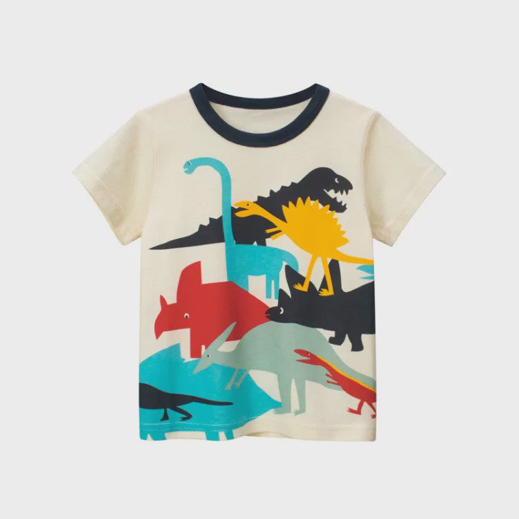 Zomer T-shirts Jongens 2-8 Jaar - Katoen, Korte Mouw met Leuke Prints