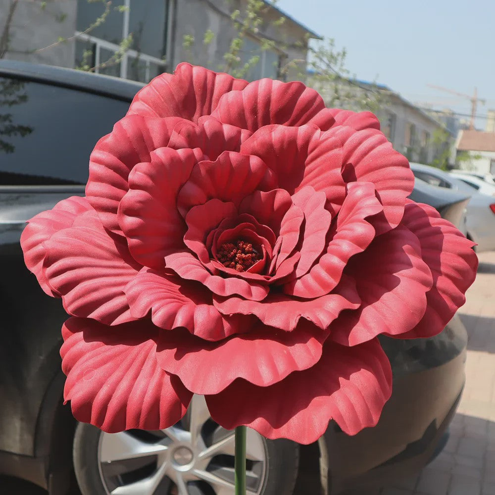 Grote Kunstbloem Pioenroos - 80cm Diameter - Decoratie voor Feesten, Evenementen & Bruiloften