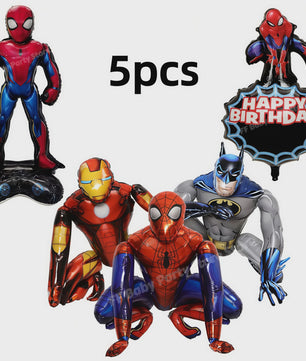 Superheld Folieballonnen Set: Spiderman, Batman, Iron Man & Captain America - Feestdecoratie